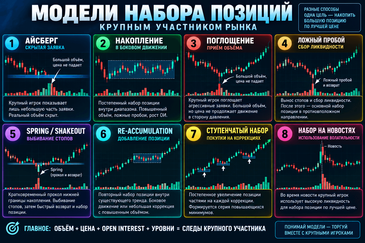 Как определить набор позиции крупным участником